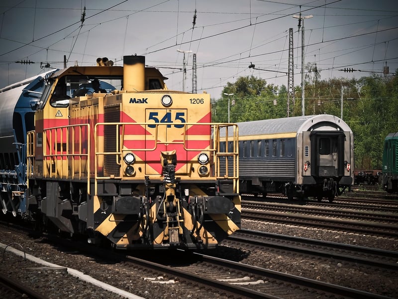 Steam train on railroad
